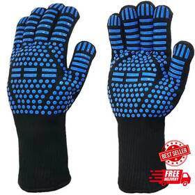 1472f Hongyangde 711181035735 13.77ftft Heatresistant Bbq Gloves 1472f/800c Fireproof Oven With Antislip