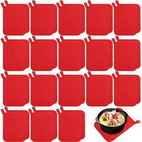 B0c4h88ldz Hoolerry 20-pack Cotton Pot Holders 7x9 Inch With Pocket Hanging Loop Oven Pads