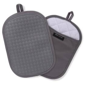 Hovico 700973390824 2pcs Silicone Pot Holders Oven Mitts Heat Resistant Hot Gray Oval