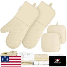B0dg2s32hb Hulosan Silicone Oven Mitts Pot Holder Kitchen-towels100% Cotton Dish Towels For Kitchen
