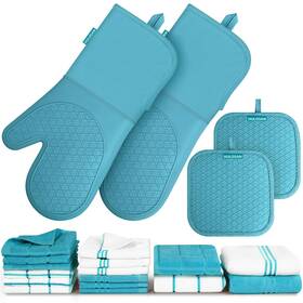 B0dhp1nwp3 Hulosan Silicone Oven Mitts Pot Holder Kitchen-towels100% Cotton Dish Towels For Kitchen