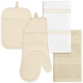 Gwj0005 Hulosan Oven Mitt And Pot Holders Sets Quilted Cotton Terry Cloth Non-slip Holde