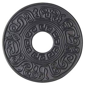 Hwagui 783973272819 Cast Iron Trivet Ancient Pattern Round With Rubber Pegs For