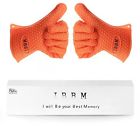 Ibbm Silicone Heat Resistant Grilling Barbecue Gloves By 2pc Set Orange 711978515877