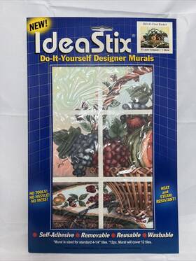 Is0143 Ideastix Fruit Basket 4x12 Pc Sealed Wall Art Decor Self Adhesive Stick
