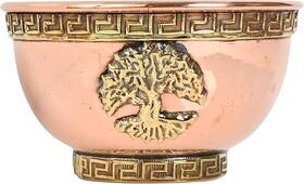 Ince-230 Incense Garden Tree Of Life Copper Offering Bowl For Altar Use
