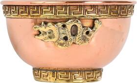 Ince-236 Incense Garden Dragon Copper Offering Bowl For Altar Use Rituals