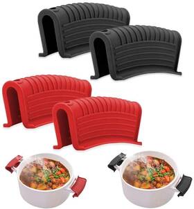 Intatikoo 767776435541 2 Pairs Of Silicone Assist Handle Holder Cast Iron Pan Skillet Covers