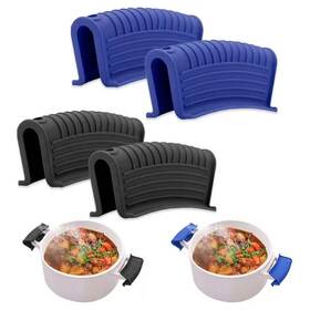 Intatikoo 768469143064 2 Pairs Silicone Pot Handle Holders Hot Skillet Covers Anti-slip Silic