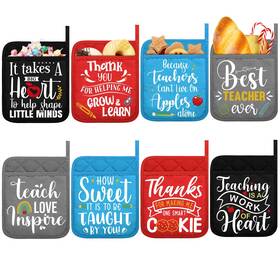 Dn-irenare-1799 Irenare 8 Pcs Teacher Appreciation Pot Holders Thank You Potholder Funny Oven