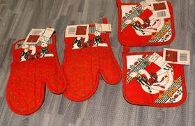 Jcpenney 029441104351 New Mother Goose Christmas Pot Holders And Matching Oven Mitts Holly Berry