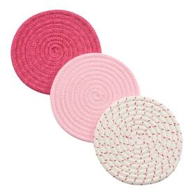 Jennice House 600748413430 Kitchen Potholders Set Trivets 100% Pure Cotton Thread Weave Hot Pot Hold