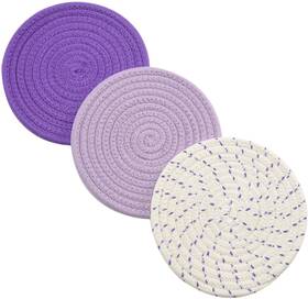 Jennice House 744110788907 Pot Holders Set Trivets 100% Pure Cotton Thread Weave Hot S