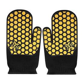 H01m3 Jh Safety Silicone Coated Heat Resistant Mitten One Size Yellow