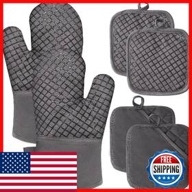 B0dwsbzm26 Jizvxe 4 Pcs Oven Mitts And Pot Holders High Heat Resistant 500 F Gloves