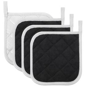620004 Jjunw Junw 4 Pcs Heat Resistant Pot Holders Kitchen Square Black And