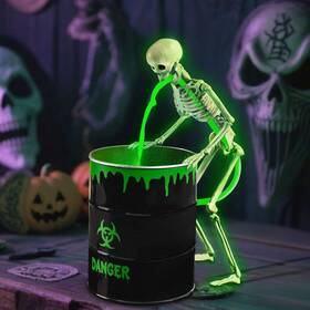 Joicee-us-ha343m1p1us Joicee Halloween Decorations Indoor Puking Skeleton With Uv Black