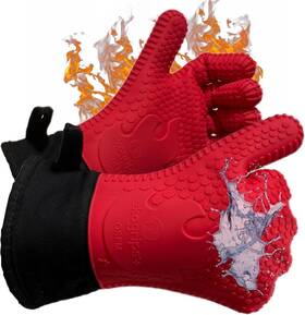 Jolly Green Products 850011132043 Ekogrips Plus Oven Gloves With Fingers Comfy Waterproof Silicone Mitts