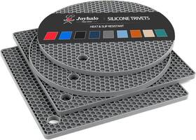 Joyhalo 708111218191 Trivets For Hot Dishes - Pads Kitchen Silicone Pot Gray