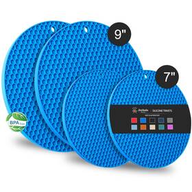 Joyhalo Blue-7in 9in Trivets For Hot Dishes - Pads Kitchen Silicone Pot Holders P