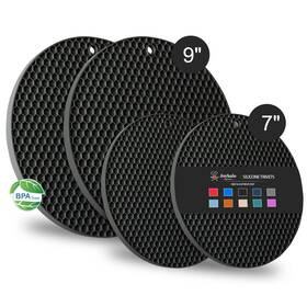 Joyhalo Jh-sph-black-7in 9in Trivets For Hot Dishes - Pads Kitchen Silicone Pot Holders P
