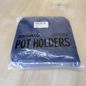 X002ijl3gh Joyhalo Pot Holders Set 5 Cotton Heat Resistant Dark Blue Kitchen Pads Washable