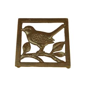 Md0178 Jsbwsfa Birdie Cast Iron Trivet Square With Vintage Pattern Decorative Tri