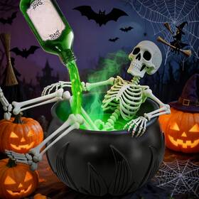 A001 Jyjxcos 7.67 Inch Black Witch Cauldron Floating Extra Large And White
