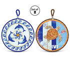 K9525-9526 Puzzled Nautical Potholders Ceramic Pot Holder 769498003312
