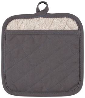Kaf Home 844260013055 Chefs Solid Pot Mitt Pewter 100% Cotton Machine Washable Made In Usa