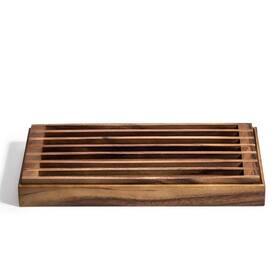 Kalmar-441 Kalmar Home Acacia Wood Three-in-one Trivet And Bread Crumb Catcher Tray 15.5 Inch X 8.25