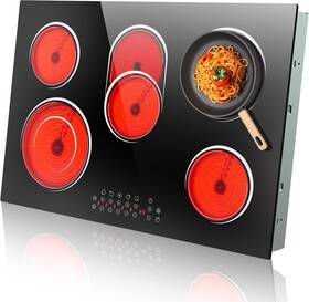 Nfc-d58404 Kangoor Express 30 Inch Electric Cooktop 5 Burner Built-in Stove Inches 8400w Cer