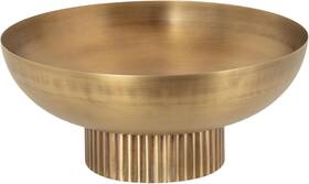 227533 Kate And Laurel Rooks Ribbed Decorative Metal Bowl 12 Inch 12x12x5 Gold