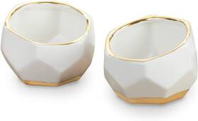 23216na Kate Aspen Geometric Ceramic Planters Decorative One Size White
