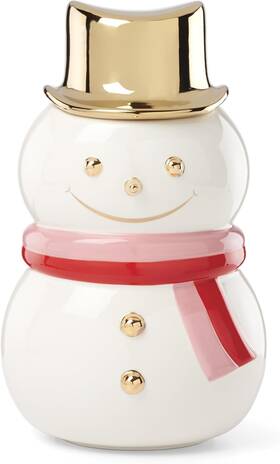 Kate Spade 882864872074 New York Be Jolly Snowman Cookie Jar Christmas Kitchen Festive Hol