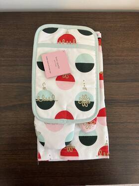 Kate Spade New York 028332698092 Color Block Ornaments Potholder Oven Mitt Towel Msrp 35