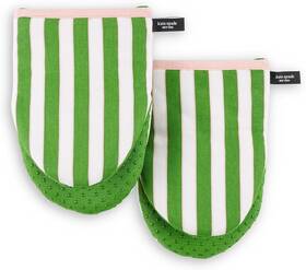M2020347tdks Kate Spade New York Botanical Stripe Mini Oven Mitt 5.5 Inch X 8 Green/pink