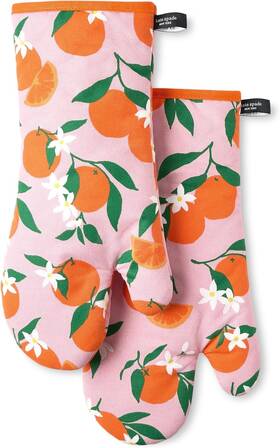 O2022329tdks Kate Spade New York Squeeze The Day Oven Mitt 2-pack Set Heat Orange/pink