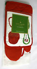 Kate Spade Red 3 Pc Kitchen Set Towel Oven Mitt Pot Holder Cranberry Bella Fruit 028332609104