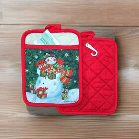 Kay Dee 723886243575 Christmas Snowman Pocket Mitts Traditional Pattern Nwt