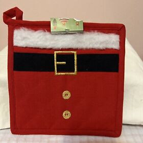 3342c Kay Dee Christmas Santa Cotton Pot Holder Hot Pad Set Of 2