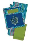 Kay Dee Coastal Octopus Embroidered Kitchen Pocket Mitt Tea Towel Dishcloth 3 Piece Set 723886528474