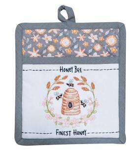 4762 Kay Dee Designs Bee Inspired Embroidered Pocket Mitt 8 Inch X 10 Various