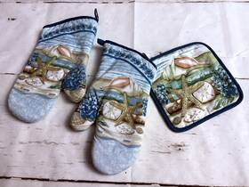 Kay Dee Designs 643710921779 Stories Of The Sea Coastal Nautical Potholder And Oven Mitt Set By