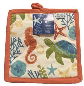 Kay Dee Designs 723886525008 Beach House Sea Turtle Potholder Oven Mitt Horse Shells Nwt