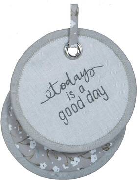 Kay Dee Designs 723886541121 Today Is A Good Day Embroidered Gray Floral Pot Holder New