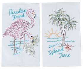 A8553 Kay Dee Designs New 2 Piece Kitchen Towel Set Flamingo