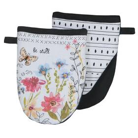 R7265 Kay Dee Wrapped In Grace Blooms And Butterflys Kitchen Grabber Oven Mitt One Piece