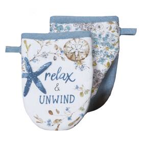 R7285 Kay Dee Blue Escape Starfish Relax And Unwind Kitchen Oven Grabber Mitt