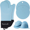 Kc2101 Tastwell Heat Resistant Silicone Oven Mitts And Pot 707995962176